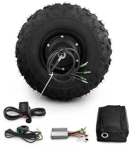 L-faster Motore del mozzo con Ingranaggi brushless da 350 W con Pneumatici Fuoristrada da 14,5 Pollici 145/70-6 per motorino Elettrico della carriola del Carrello (48V350W)