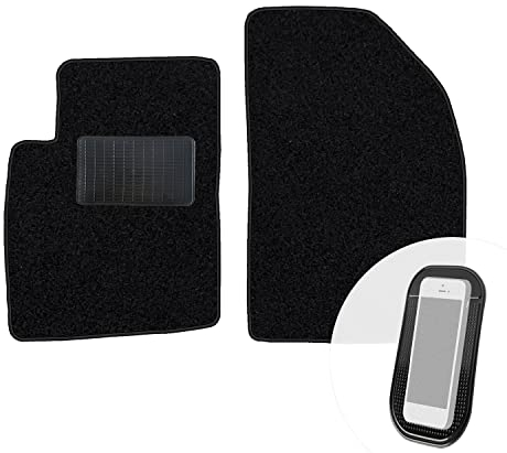 moto-MOLTICO Vorne Fußmatten Auto Velours Autoteppiche Schwarz Automatten Set 2-teilig passend für Ford Fiesta V Fusion 2005-2008