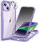 CENHUFO Compatible with iPhone 14/13 Case Built-in Privacy Screen Protector with Camera Lens Protector, 360°Full Body Shockproof Case for iPhone 13/14 with Anti Spy Screen Protector -Light Purple