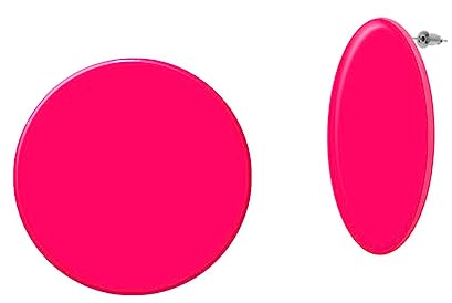 Soul-Cats große Statement Ohrstecker rund Vintage Retro Scheibe Kreis Ø 55 mm, in der Farbe: pink