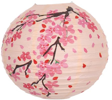 Homoyoyo Hanging Lanterns Japanese Stuff Pendant Lamp Shade Lantern Lamp Shade Traditional Japanese Outdoor Hanging Light Lantern Props Cherry Blossoms Paper Accessories