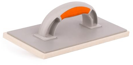 Mivos Reibebrett Kunststoff mit Filz-Belag 10 mm - 280 x 140 - Filzbrett für Putz mit Zweikomponenten-Griff - Putzbrett mit Filz-Auflage 10mm für Stuckateur und Maurer - Made in EU