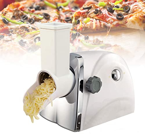 Rallador de Queso rotatorio, máquina ralladora de Queso eléctrica, rallador de Queso automático 3 en 1 de Acero Inoxidable para Uso doméstico y Comercial, Ideal para pizzería