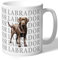 Dog Lovers Collection Chocolate Labrador Mug Gift for Her, Him, Women, Men, Birthday, Christmas Ceramic 10oz/300ml (Standing with Grey Text)