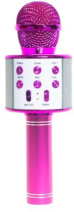 ZIZIS Microfono senza fili per karaoke con Bluetooth (Pink)