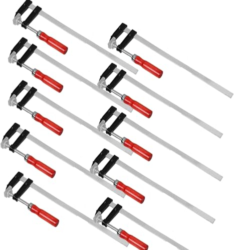 10 Pezzi Morsetti da Falegname, 50 * 300mm Morsetti per Legno a F Set di Morsetti a Vite Professionale per Lavori di Falegnameria Fai Da Te, Lavoro Morse Morsetti