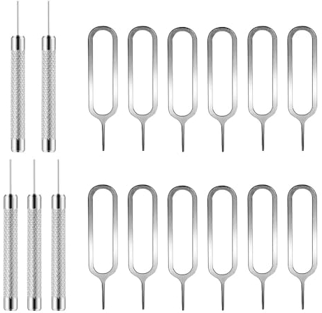 Lmyzcbzl Herramientas de Extracción de Tarjeta SIM, 17 Pcs Extractor de Tarjeta SIM, Herramientas de Agujas de Expulsión de Bandeja de Tarjeta SIM, Pin de Eyector de Bandeja de Tarjeta SIM