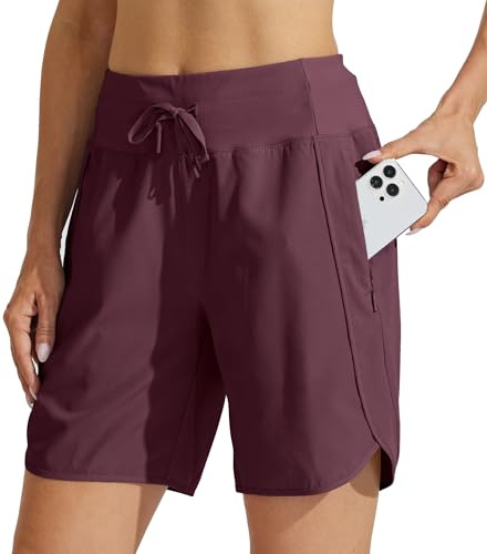 WILLIT Damen Shorts Sporthose Kurz High Waist Laufhose Sommer Laufshorts Schnelltrocknend Wanderhose Kurze Hose Sport Fitness Running mit Taschen 7