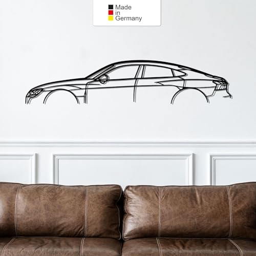 for AUDI E-TRON GT Metall Wandbild, Wanddeko, Auto Silhouette, Metal Car Wall Art (Größe: 137 cm (54))