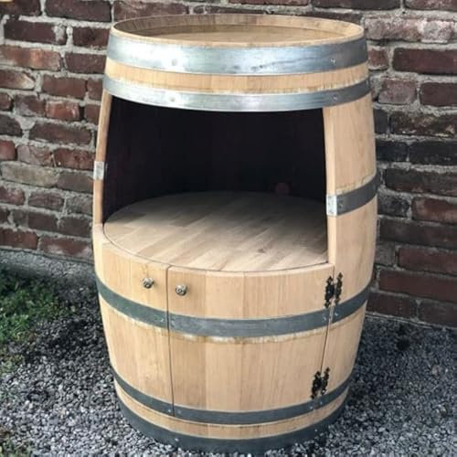 Fass-Schmiede Weinfass Bar mit großer Öffnung und kleinen Türen Bartisch (Natur)