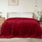 Exclusivo Mezcla Kuscheldecke Flauschig Fleecedecke Flanell Decke, Leichte und Warme Wohndecke Tagesdecke für Ganzjahreszeit, 220 x 240 cm Weinrot