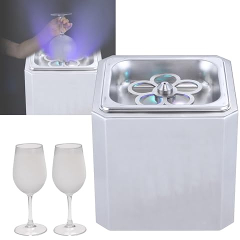 ANGDI Enfriador de Vidrio de CO2, Enfriador de Vidrio de Acero Inoxidable, Enfriador de Bebidas instantáneo -45 °C, Enfriamiento rápido 6S, Máquina for Hacer Vasos de Hielo en encimera