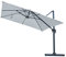 The Fellie 3 * 3M Large 360° Rotation Garden Parasol with 4-Piece Base(60L), Outdoor Cantilever Hanging Sun Shade Canopy Adjustable Angle Patio Banana Umbrella, 30+ UV Protection, Light Grey