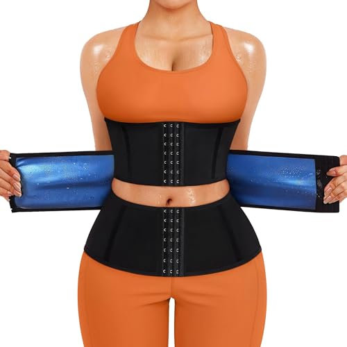 KUMAYES Ceinture de Sudation Femme Abdominale Gaine Amincissante Ventre Plat Corset Sauna Sport Waist Trainer (Noir, M)