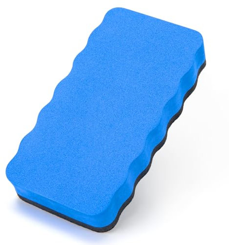 JEFURE Whiteboard Schwamm 1 Stück, blau Whiteboard Schwamm Magnetisch, Whiteboard Radiergummi für Trockenreinigung auf vielen Oberflächen, Whiteboard Radierer für Whiteboards, Tafeln und Glas