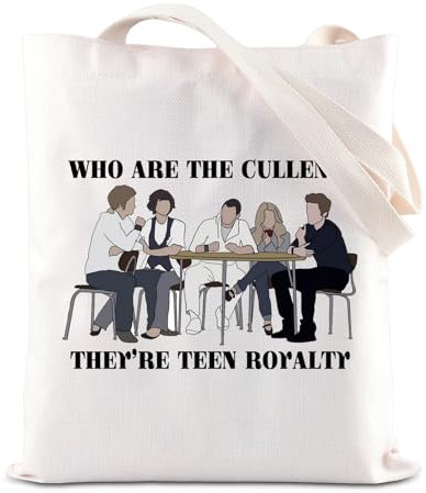 Twilight Movies Merch Gift For Twihard The Cullens Vampire Wiederverwendbare Einkaufstasche, Beige, Large