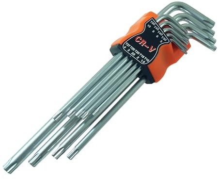 Generisch Torx Torxschlüssel Winkelschlüssel Satz Set Stern Sechskant LANG T10 - T50mm CrV