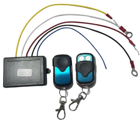 Télécommande de treuil sans fil - Kit de télécommande pour treuil électrique - Kit de télécommande pour treuil tout-terrain - 12 V 24 V - Kit de commande multifonction pour treuil