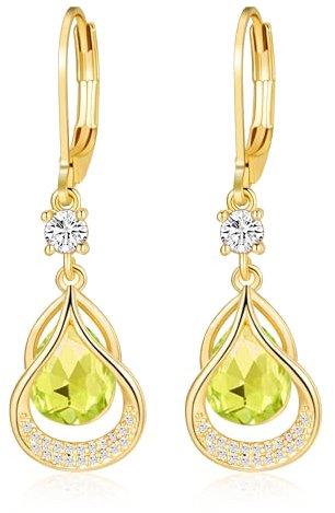 Gold Ohrringe Geburtsstein hängend ohrringe 14K gold hängend gold ohrringe Feine Schmuckstücke Geburtstagsgeschenke für Frauen(Gold August)