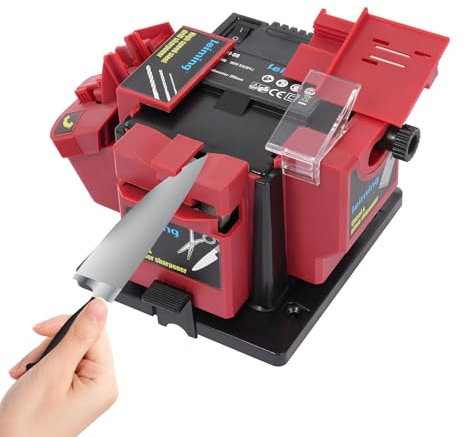Afilador de brocas, afilador eléctrico, 96 W, estación de afilado universal para cuchillos, tijeras y taladros, velocidad del motor 1350 r/min