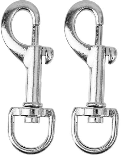 Karabiner für Drehgelenk, 2 Stück, in Silbern, Größe 4, für Hundehalsband, Hundeleine, Karabinerhaken mit abgerundetem Wirbel, Schnalle Schlüsselbund Gurtband, Schlüsselanhänger Drehkopf Paracord