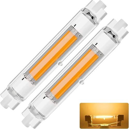 MOPDHU 30W R7S LED 118mm Dimmbar,Warmweiß 3000K 3000LM,LED Lampen COB Glühbirne Ersatz für 300W J118mm Halogenstab,360°Abstrahlwinkel,AC 220-240V,Kein Flackern,2er Pack