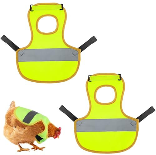 2 Stück Huhn Weste,Wasserdichte Hühnersattel-Sicherheitsweste für Hühner,Hühnersättel für Hühner mit Elastischen Gürteln,geeignet für Enten,Hühner,Gänse,Geflügel (grün)