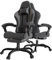 Devoko Fabric Gaming Chair for Adults with Footrest – Ergonomic Reclining Computer Desk Chair with Pocket Spring Cushion, Headrest & Massage Lumbar Support, Dark Grey, for Home Office