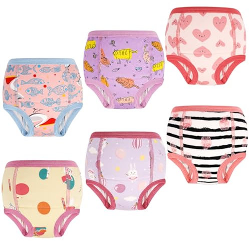 MOEMOE BABY Pink Heartt Cartoon Training Pants, 3 Years, 6 Pack, Boys, 2-9 Years Old