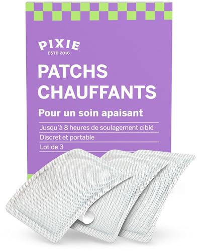 Pixie Wärmepflaster gegen Menstruationskrämpfe – Wärmetherapie für Unterbauch & Rücken – Natürliche Alternative zu Lidocain- und Kühlpflastern – Bis zu 8 Stunden – 3 Stück