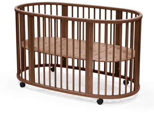 Stokke Sleepi Bed V3, Warm Brown - Suitable for Ages 0-5 Years Old - Adjustable, Stylish & Flexible - Sturdy Beech Wood Frame