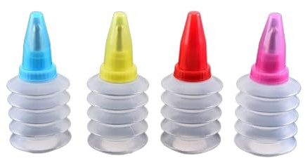 Cookie Icing Bottles Decorating Tips for Workshop and Pancake Art Cookie Squeeze Bottles with Nozzles Bakery Supplies