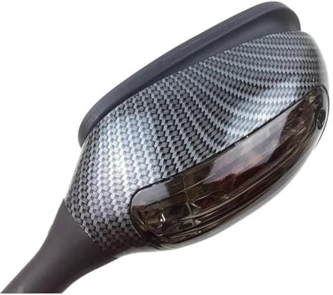 COOKENG Motorrad Seitenspiegel Für S&uzuki Für GSXR 600 750 1000 Mit Blinker Licht K6 K7 K8 Spiegel Motorrad Rearview Außenspiegel Motorrad,L