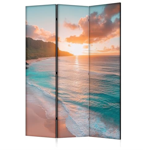 framed concept - Paravent Raumteiler Holz 135x172 cm, 3-teilig einseitig, Sichtschutzwand