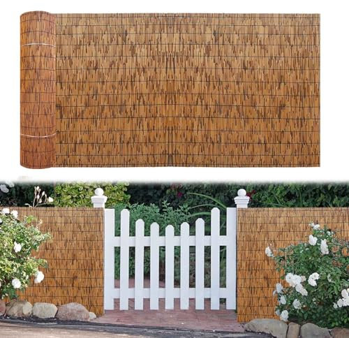 YtsNyxolus Rouleau De Clôture en Bambou pour Balcon Clôture Jardin Exterieur Clôture en Roseau Naturel Brise-Vue en Bambou 1 1.2 1.3 1.4 1.6m Hauteur Rouleaux De Clôture pour Jardin Terrasse Balcon