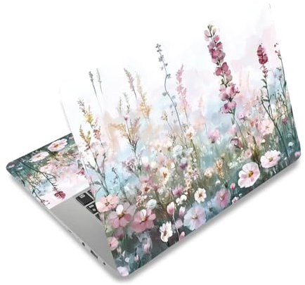 PLIGREAT Wildwill Floral Laptop Skin Aufkleber Aufkleber Passend für 12 13 13,3 14 15 Zoll Laptop Aquarell Universal Abnehmbare Vinyl Notebook Art Protector Netbook PC Cover Aufkleber Aufkleber