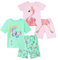Smazero Girls Pyjamas Sets Cotton Summer Short Flamingo Pjs for Girls 3-8 Years Kids Butterfly Pajamas Children Clothes - 4-Piece