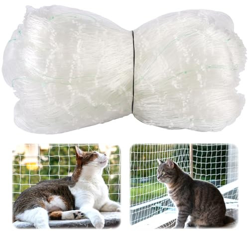 5 x 5 m Rete per Gatti, 2.5cm Trasparente Rete Gatti Balcone, Protezione Balcone per Gatti, per Interni ed Esterni Scale Finestre, Balconi, Giardini, Terrazze, per Proteggere Animali Domestici Piante