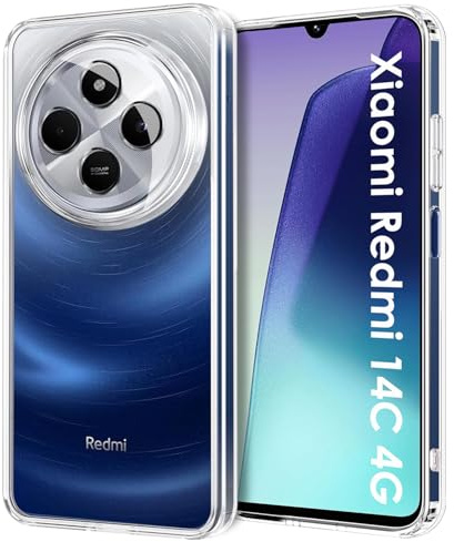 ICEDIO Ultra Clear TPU hülle für Xiaomi Redmi 14C 4G/5G 6.88″(2025) | Kristallklar, Vergilbungsfrei, Elastisches TPU, Luftpolster-Ecken, Erhöhter Kamerarahmen, Passgenaue Aussparungen