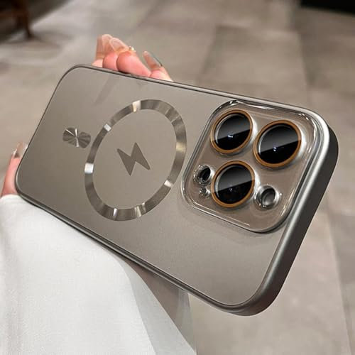 MVVKKY per iPhone 11 ProMax Uomo Donna Custodia Lightning Pattern Magnetic Cover (per iPhone 11 ProMax/Grigio)