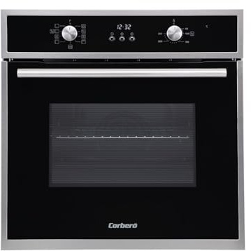 Corberó – Horno Multifunción Plus | CCHMD805X | 59x59x56 cm |70L | 8 Programas | Display Digital | Función Hidrólisis | 3000W | Doble Cristal | Guías Extraíbles | Color Negro Perfil Inox
