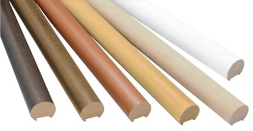 Corrimano per scale in legno tondo fresato Ayous, diametro 50 mm, vari colori e lunghezza. (Bianco, 3000 mm)