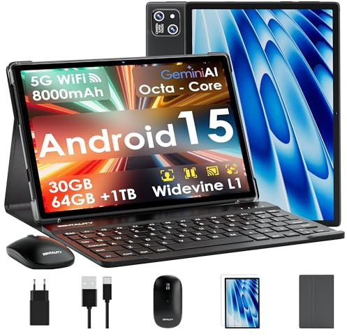 ZENTALITY 2026 Neuestes 10 Zoll Tablet Android 15 【30 GB RAM + 64 GB ROM+2TB】【Gemini AI】 Widevine L1, Octa Core, 8000 mAh, 8 MP + 13MP, Bluetooth 5.0