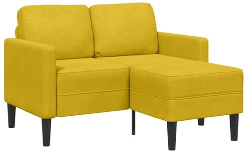 NIVVHOH L-Form Sofa Gelb 125 cm Chaiselongue Samt Stil und Komfort für Wohnlandschaft Einrichtung