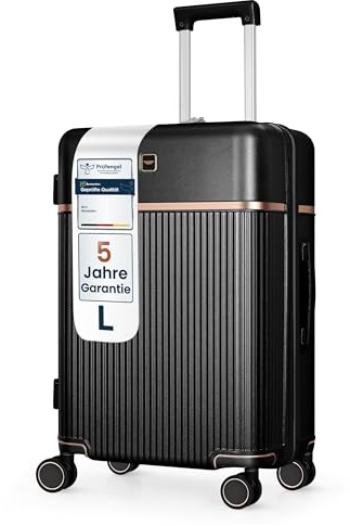 4FLY Leichter Premium Hartschalen-Reisekoffer L - Groß 65 cm (68L) – Trolley Koffer mit TSA-Schloss, 4 Spinner-Doppelrollen & Aluminium-Teleskopgriff, Aufgabegepäck Reisegepäck