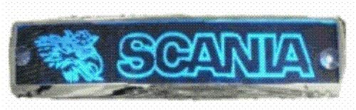 LED-Schild mit Scania-Greif-Logo, 52x11,5cm 18 LEDs Lasergraviertes edles Leuchtschild als Truck-Accessoire Beleuchtetes LED-Schild für den 12/24Volt-Anschluss LKW-Zubehör in verschiedenen Farben