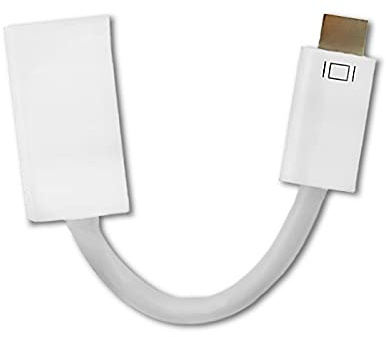 Qoltec 50519 – videokabeladapter (0,15 m, Mini-DVI, HDMI, hane, kvinnlig, vit)