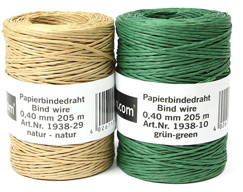 Papierbindedraht Grün 0,4mm 205m für DIY & Floristik