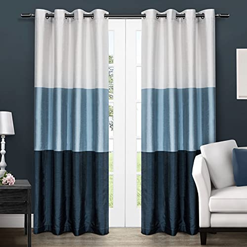 Exclusive Home Curtains Chateau Grommet Top Panel Pair, Indigo, 54x96, 2 Piece