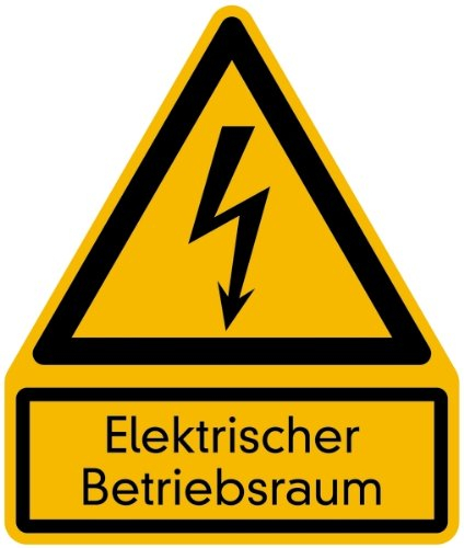 LEMAX® Warnschild, Kombischild, Elektrischer Betriebsraum Kunststoff gelb/schwarz/Randfarbe: schwarz 200x237mm